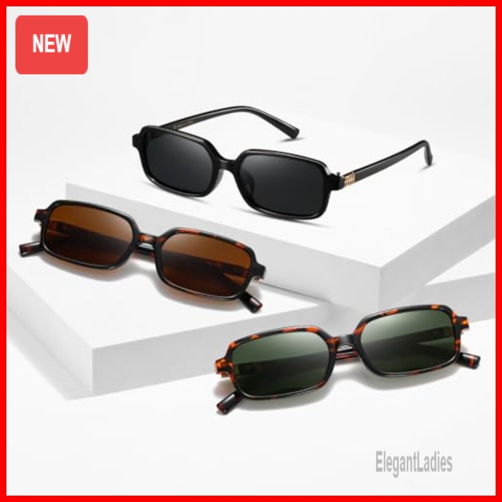 Polarized Rectangular Sunglasses 3-Pack UV400 Pro… - image 6